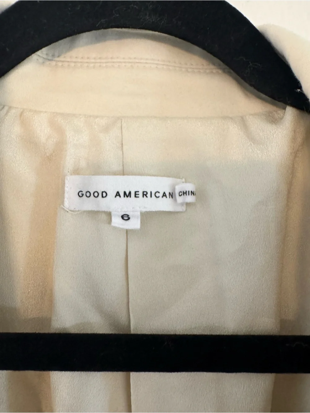 Good American Cream Double-Breasted Blazer Unisex - Picture 4 of 4